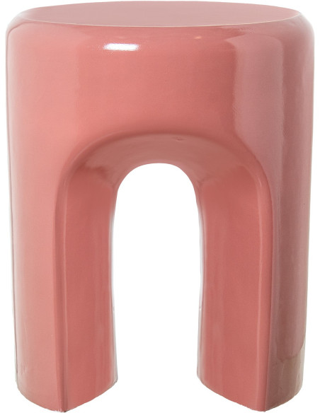 Table d’appoint rose brillant en fibre de verre 35x35x43 cm Oryssa