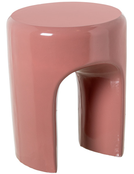 Table d’appoint rose brillant en fibre de verre 35x35x43 cm Oryssa