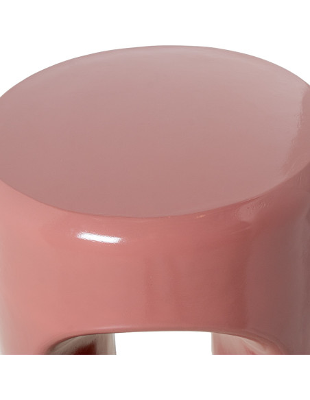 Table d’appoint rose brillant en fibre de verre 35x35x43 cm Oryssa