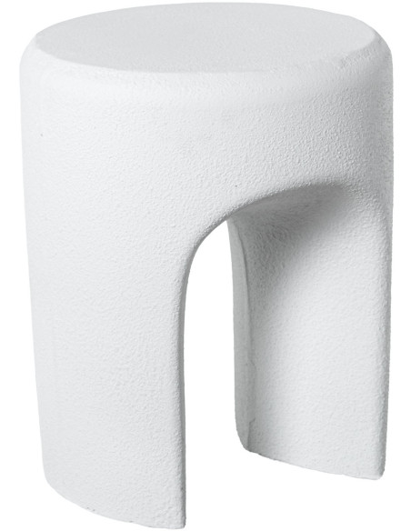 Table d’appoint blanche effet ciment 35x35x43 cm Oryssa