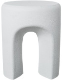 Table d’appoint blanche effet ciment 35x35x43 cm Oryssa