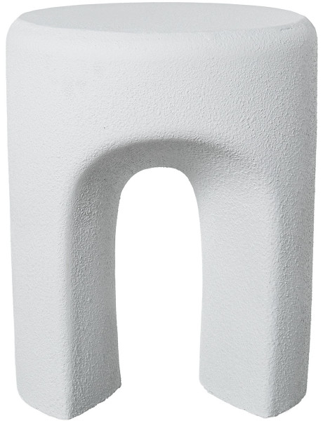 Table d’appoint blanche effet ciment 35x35x43 cm Oryssa