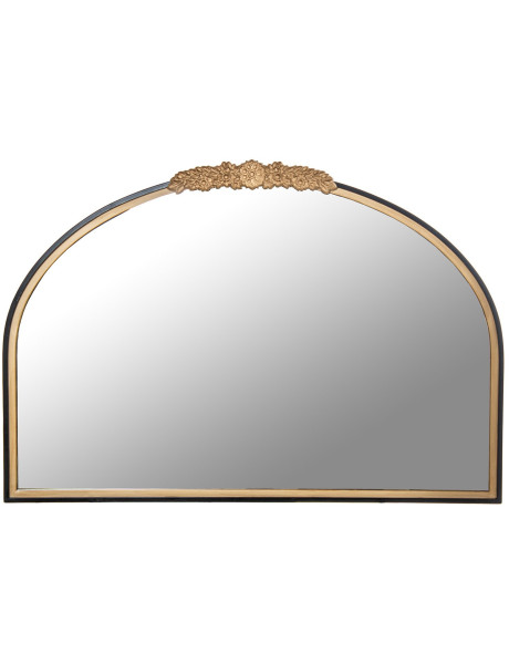 Miroir mural arche noir et doré en métal 92x63 cm Liorna