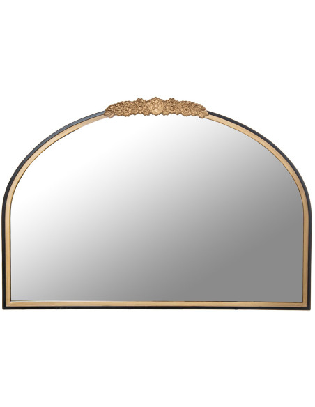 Miroir mural arche noir et doré en métal 92x63 cm Liorna