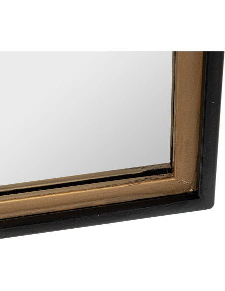 Miroir mural arche noir et doré en métal 92x63 cm Liorna