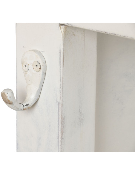 Îlot central cuisine blanc bois et marbre 168x76x92 cm Théora