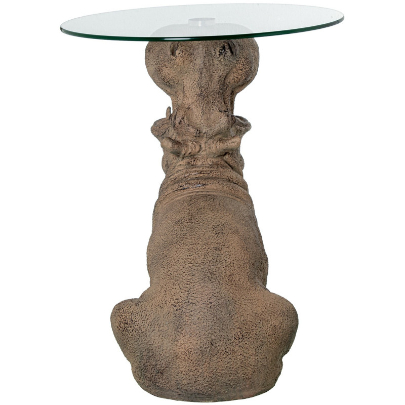 Table d’appoint hippopotame en verre...