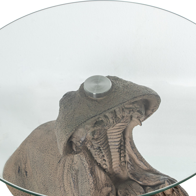 Table d’appoint hippopotame en verre...