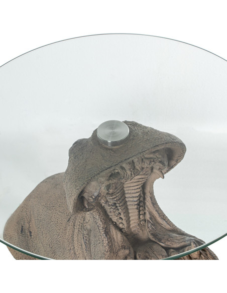 Table d’appoint hippopotame en verre et résine Belvane
