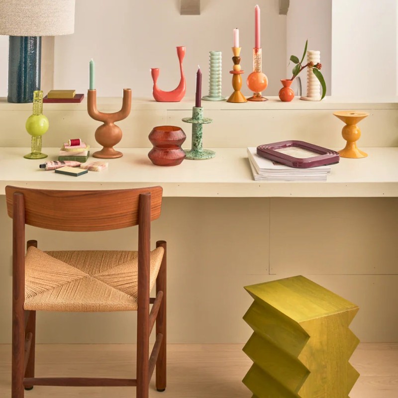 Table d’appoint zigzag vert olive en...