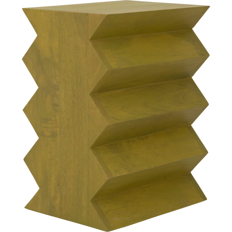 Table d’appoint zigzag vert olive en...