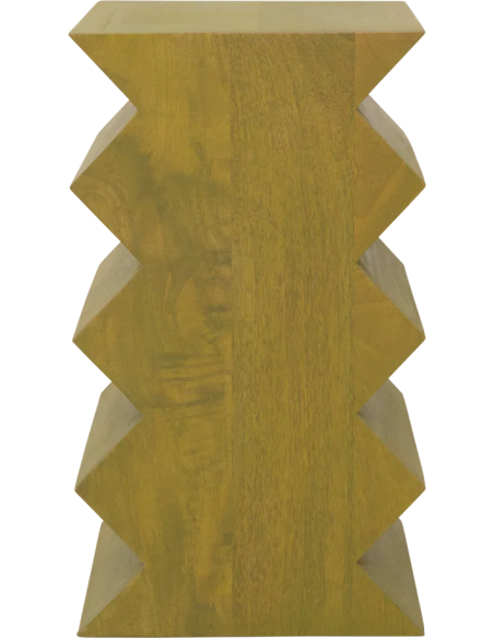 Table d’appoint zigzag vert olive en manguier 23x30x40 cm Seba