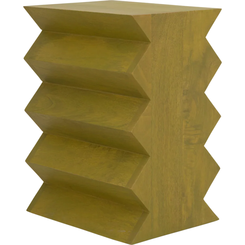 Table d’appoint zigzag vert olive en...