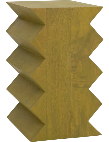 Table d’appoint zigzag vert olive en manguier 23x30x40 cm...