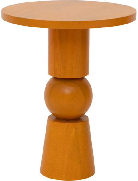 Table d’appoint ronde orange en manguier Ø35x43 cm Teko