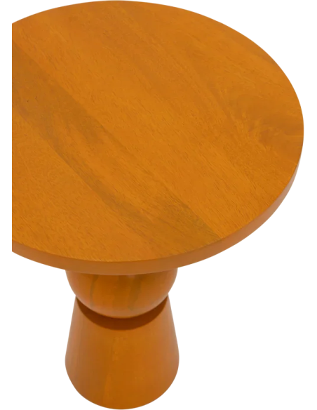 Table d’appoint ronde orange en manguier Ø35x43 cm Teko
