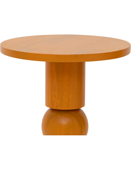 Table d’appoint ronde orange en manguier Ø35x43 cm Teko