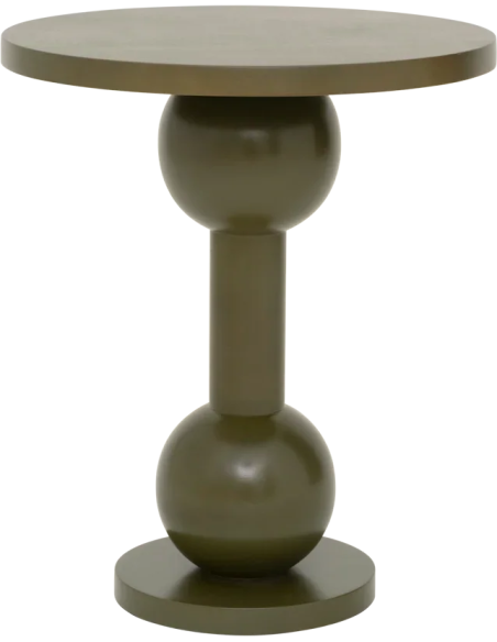 Table d’appoint ronde kaki en manguier Ø35x40 cm Ramo