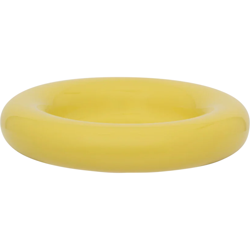 Coupe à fruits céramique jaune olive...