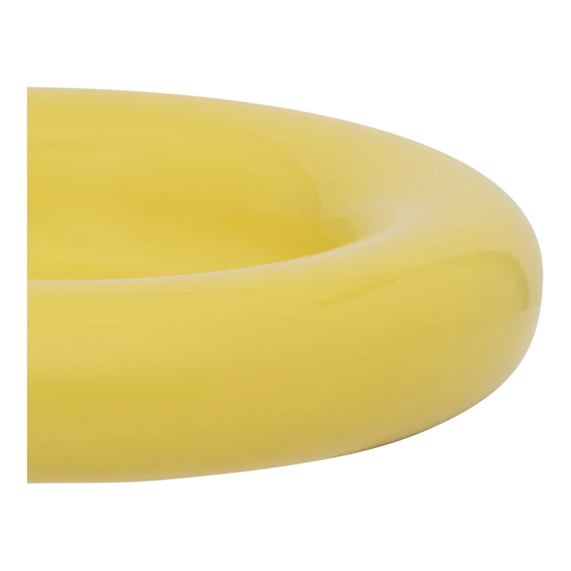 Coupe à fruits céramique jaune olive...