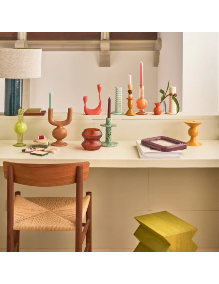 Lot de 3 mini vases céramique terracotta et jaune Lilan