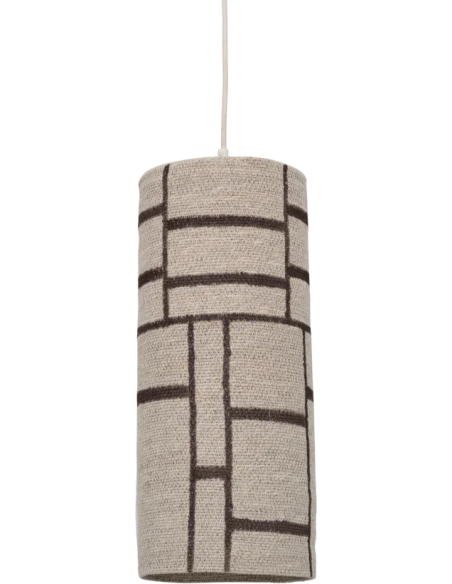 Suspension jonc de mer beige brun E27 Nene