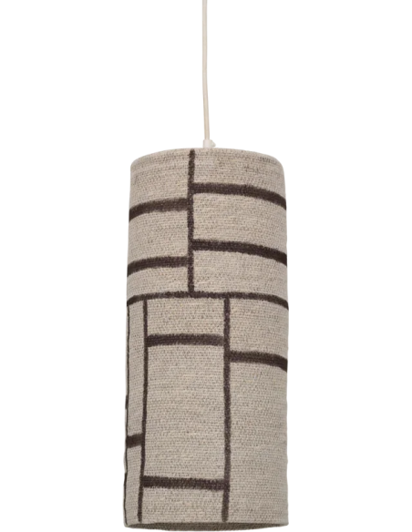 Suspension jonc de mer beige brun E27 Nene