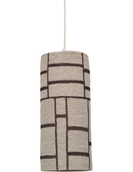 Suspension jonc de mer beige brun E27 Nene