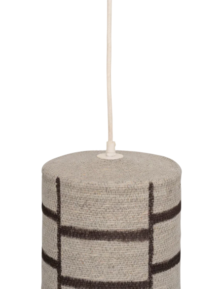 Suspension jonc de mer beige brun E27 Nene