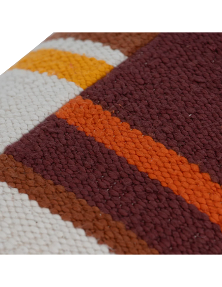 Coussin rectangulaire rayé terracotta 50x30 cm Jali