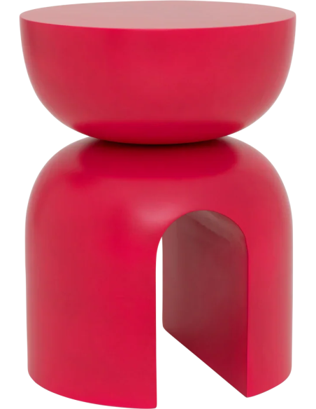 Table d’appoint rose framboise en manguier Boje