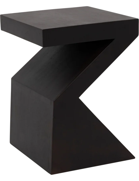 Table d’appoint zigzag manguier noyer 30x30x41 cm Gama