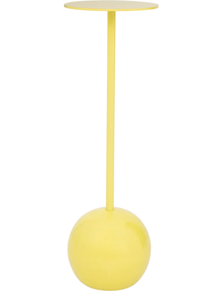 Sellette haute jaune olive en aluminium Ø21x66 cm M