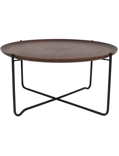 Table basse ronde manguier plateau amovible Fez