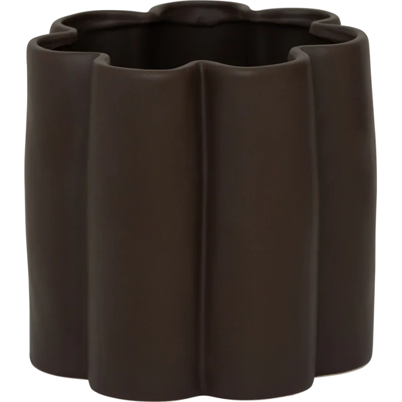 Cache-pot céramique brun cannelé Ø21...