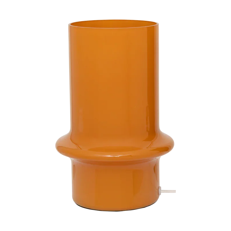 Lampe à poser orange en verre recyclé...