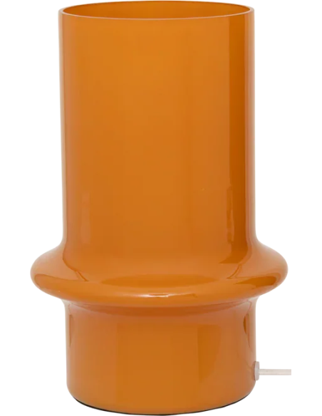 Lampe à poser orange en verre recyclé Shai