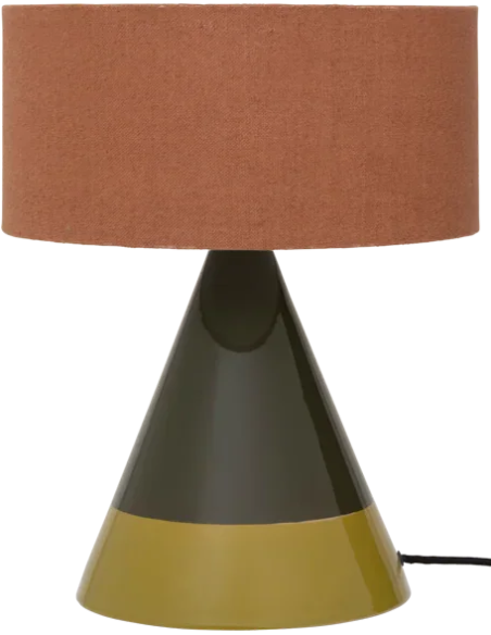 Lampe à poser céramique terracotta et olive Raikas