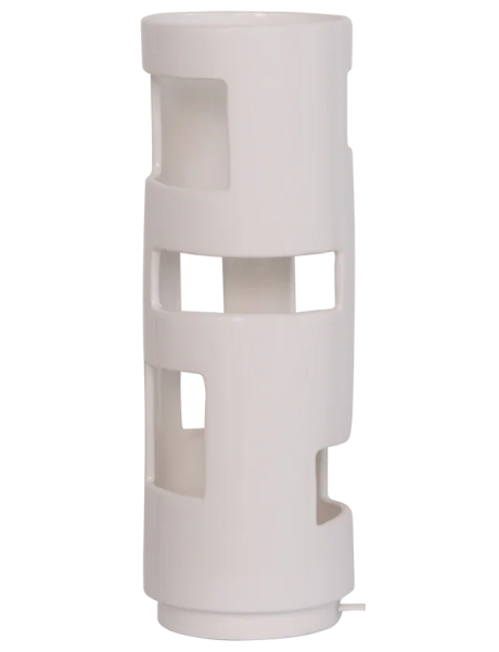 Lampe à poser céramique blanche ajourée Ludico