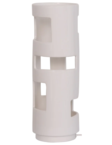 Lampe à poser céramique blanche ajourée Ludico