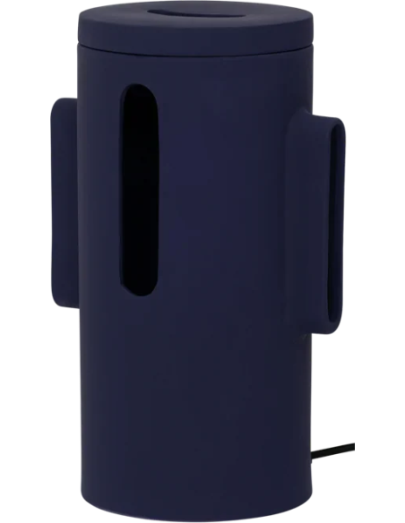 Lampe à poser céramique ajourée bleu nuit Liten