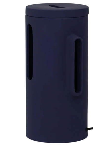Lampe à poser céramique ajourée bleu nuit Liten