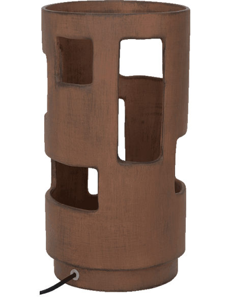 Lampe à poser céramique effet corten rouille Angoli
