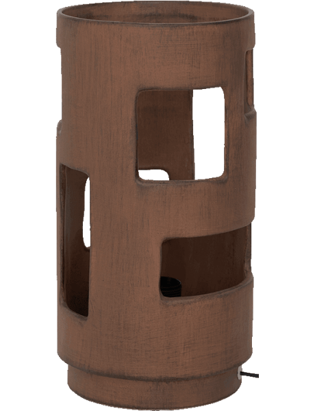 Lampe à poser céramique effet corten rouille Angoli