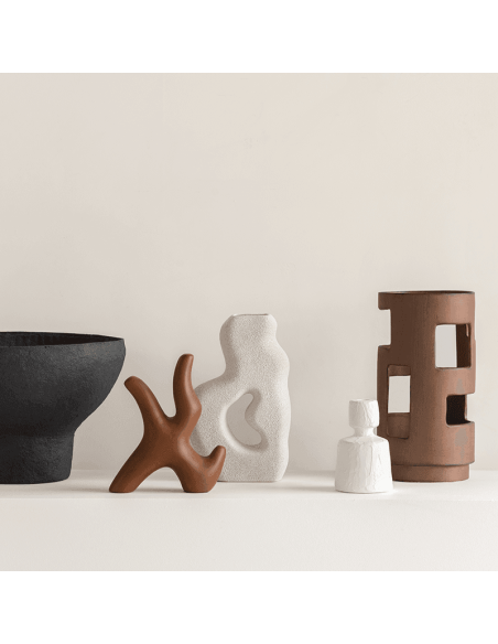 Lampe à poser céramique effet corten rouille Angoli