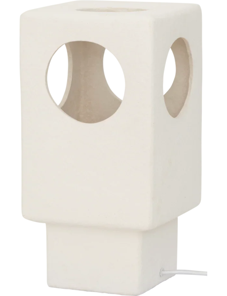 Lampe à poser grès blanc ajouré Lycka