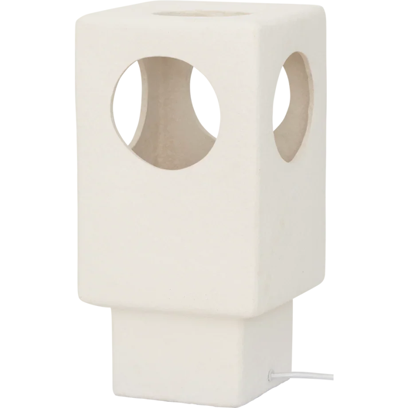 Lampe à poser grès blanc ajouré Lycka