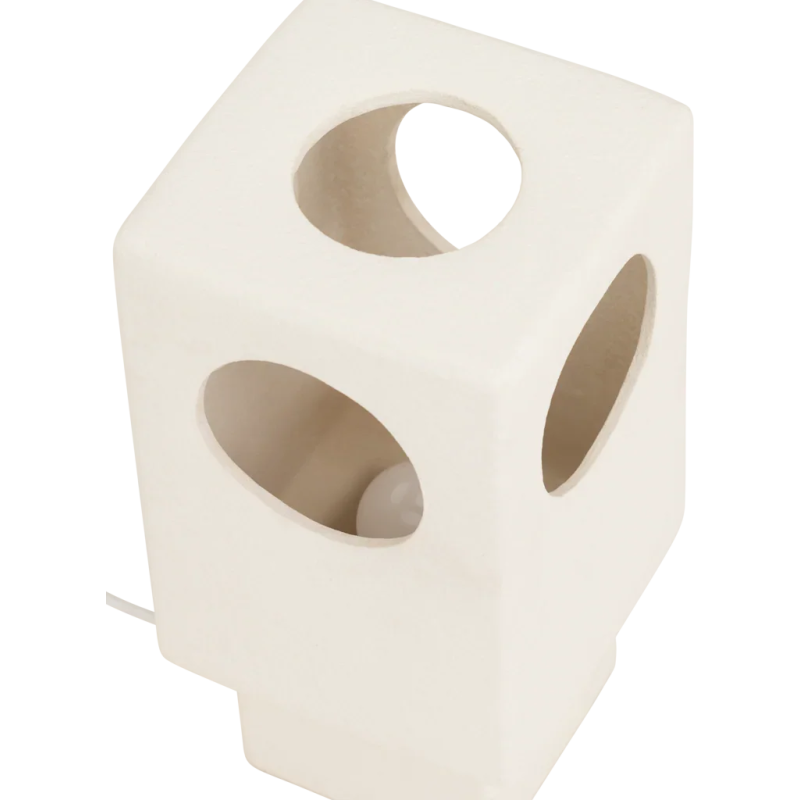 Lampe à poser grès blanc ajouré Lycka