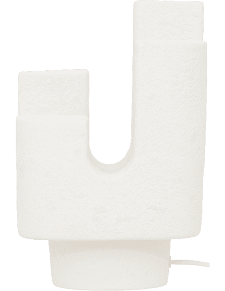 Lampe à poser céramique blanche ajourée Cuarto
