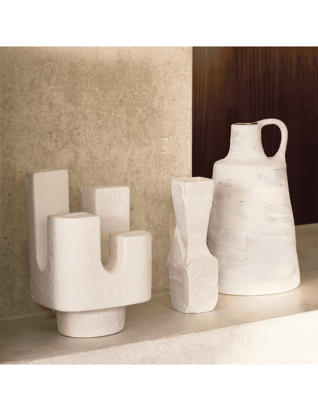 Lampe à poser céramique blanche ajourée Cuarto